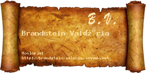 Brandstein Valéria névjegykártya